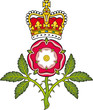 Royal badge of England.Heraldic Tudor rose and S.Edward's Crown