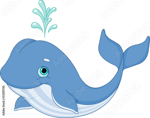 Naklejka ścienna Whale Cartoon