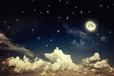 Fototapeta Niebo - Vintage night sky