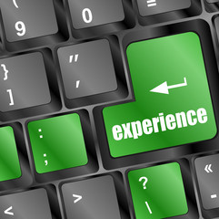 Poster - experience word on computer keyboard key