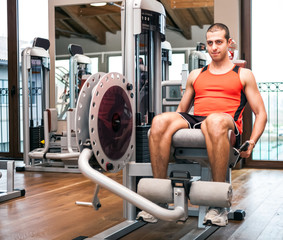 Man working out in a gym