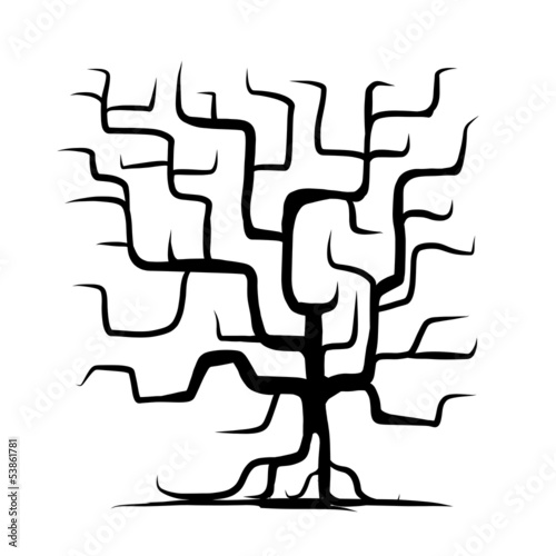 Obraz w ramie Tree trunk isolated for your design