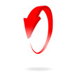 © koft - 3d circular red arrow and bright