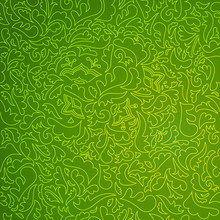 Abstract Green Pattern With Floral Background
