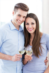 Wall Mural - Couple drinking wine