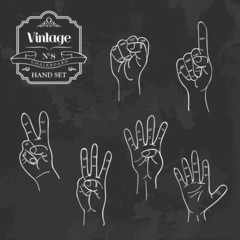 Vintage chalkboard numbers hand set