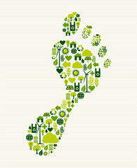 Wall Mural - Green icons foot design