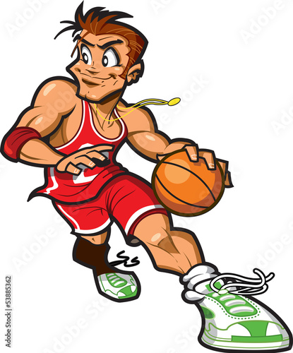 Naklejka na szybę Caucasian Basketball Player