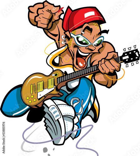 Naklejka na meble Wild Rock Guitar Player