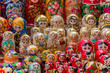 Colorful russian wooden dolls
