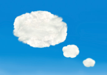 Wall Mural - speech bubbles in the shape of clouds