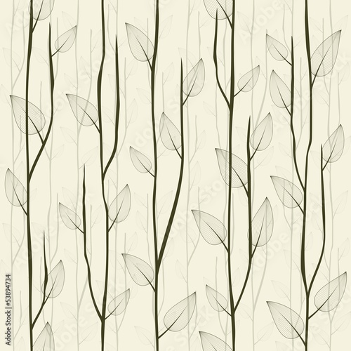 Obraz w ramie Abstract leafed seamless pattern