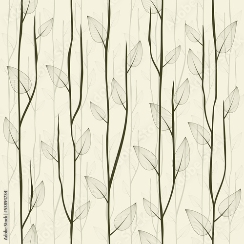 Fototapeta na wymiar Abstract leafed seamless pattern