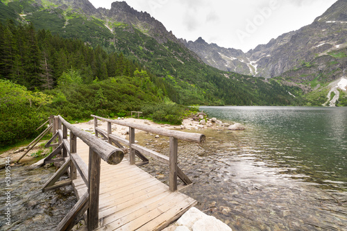 Obraz w ramie Eye of the Sea lake in Tatra mountains, Poland