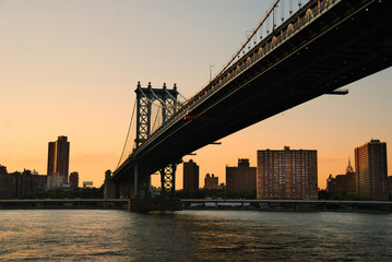 Poster - Manhattan Bridge sunset