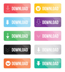 Poster - colorful download buttons set