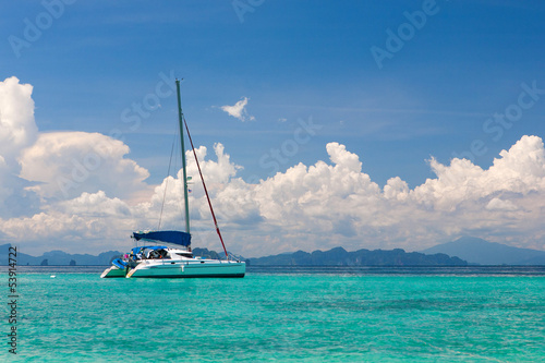 Obraz w ramie yacht in the Andaman Sea