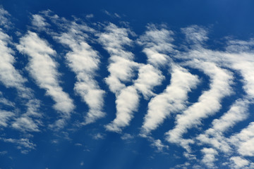 Blue sky with clouds.