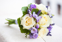 Wedding Bouquet With Yellow Roses