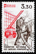 Postage stamp France 1982 Firefighters in Action