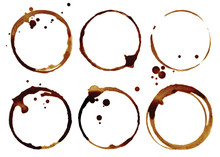 Coffee Cup Rings Isolated On A White Background