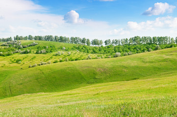 Mountainous terrain and the blue sky