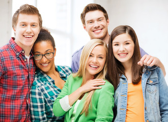 Canvas Print - group of students at school