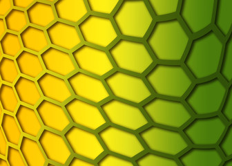 Wall Mural - recurrent curved hexagonal wallpaper, background.