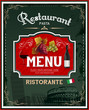 Vintage italian restaurant menu and poster design eps 10