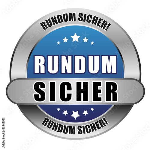 Fotografie, Obraz 5 Star Button blau RUNDUM SICHER DTO DTO