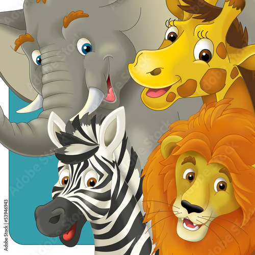 Plakat na zamówienie Cartoon safari - illustration for the children