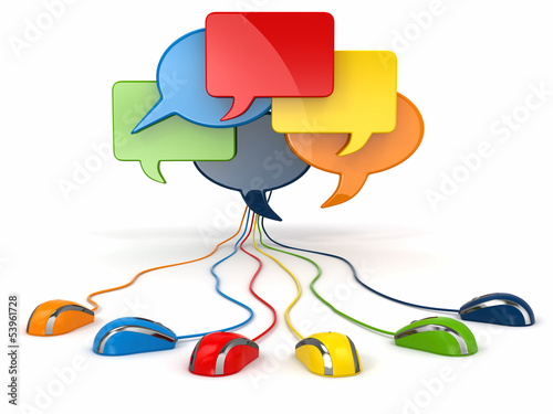 Fotografie, Obraz Concept of social network. Forum or chat bubble speech.
