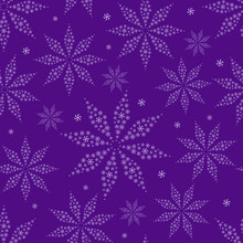 Simple Flower Silhouettes On Purple Seamless Background