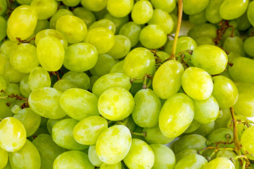  Green grapes for sale at a market