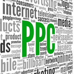 Wall Mural - PPC and advertising concept in word tag cloud