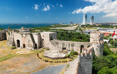 Wall Mural - Panorama of Yedikule Fortress and Constantinople walls, Istanbul, Turkey