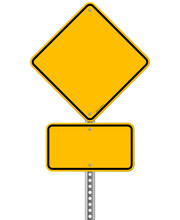 Yellow Sign And Pole
