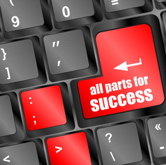 Poster - all parts for success button on computer keyboard key