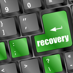 Poster - key with recovery text on laptop keyboard button