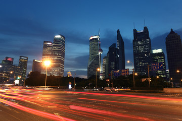 Sticker - Shanghai city car light trails