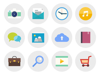 Poster - modern flat icons set
