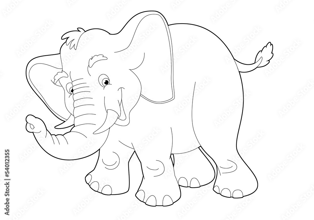 Cartoon safari - coloring page - illustration for the children Stock ...