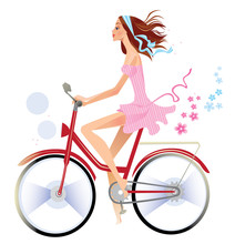 Girl On Bicycle