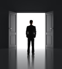 Wall Mural - businessman and opened doors