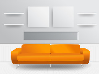 Living room interior concept, Vector illustration modern templat