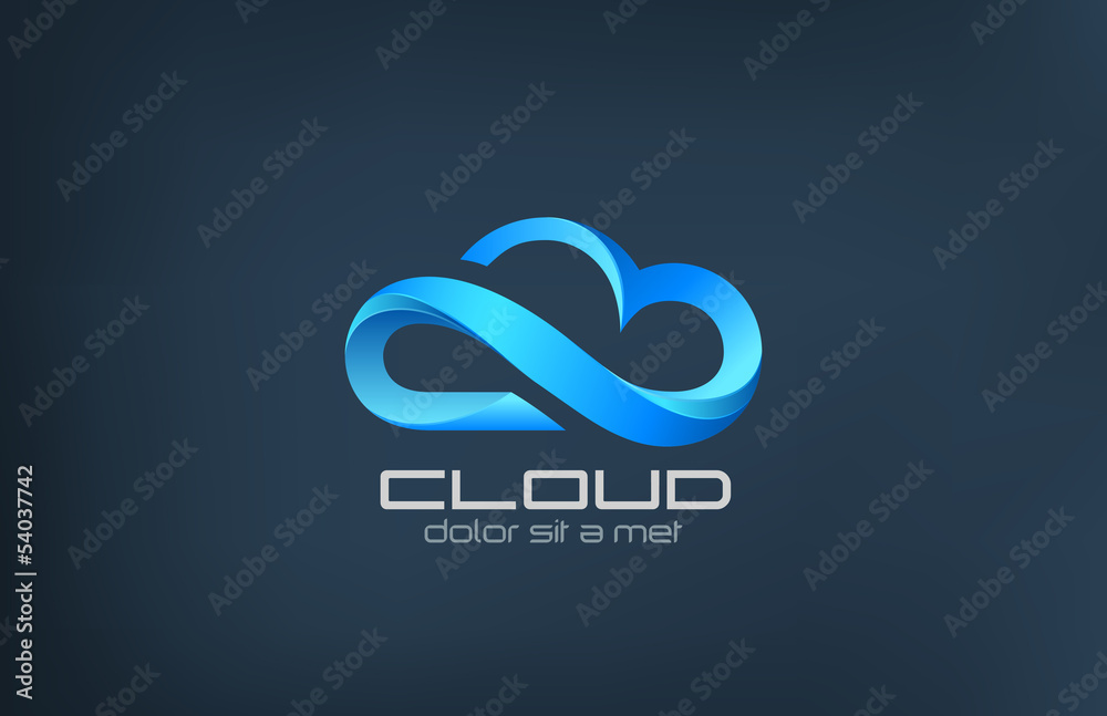 Cloud computing icon vector logo design template. Stock Vector | Adobe ...