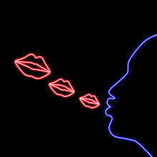 Neon Sign Blow Kiss