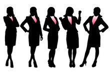 Silhouettes Of Business Woman