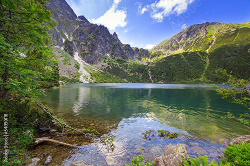 Naklejka na drzwi Eye of the Sea lake in Tatra mountains, Poland