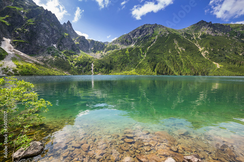 Naklejka ścienna Beautiful scenery of Tatra mountains and lake in Poland